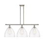 Innovations Lighting Bristol 3 Light 39" Wide Linear Pendant Polished Nickel / Clear