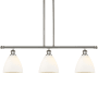 Innovations Lighting Bristol Glass 3 Light 36" Wide Linear Pendant with Shades Polished Nickel / Matte White