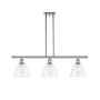 Innovations Lighting Bristol Glass 3 Light 36" Wide Linear Pendant with Shades Polished Nickel / Clear