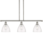 Innovations Lighting Bristol Glass 3 Light 36" Wide Linear Pendant with Shades Polished Nickel / Seedy