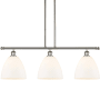 Innovations Lighting Bristol Glass 3 Light 36" Wide Linear Pendant Polished Nickel / Matte White