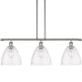 Innovations Lighting Bristol Glass 3 Light 36" Wide Linear Pendant Polished Nickel / Seedy
