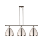 Innovations Lighting Bristol Glass 3 Light 36" Wide Linear Pendant Polished Nickel
