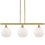 Innovations Lighting Athens 3 Light 36" Wide Linear Pendant Satin Gold / Matte White
