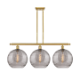 Innovations Lighting Athens Deco Swirl 3 Light 39" Wide Linear Chandelier Satin Gold