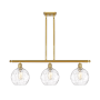 Innovations Lighting Athens 3 Light 36" Wide Linear Pendant Satin Gold / Clear Water Glass