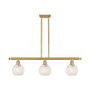 Innovations Lighting White Mouchette 3 Light 36" Wide Pendant Satin Gold / White Mouchette