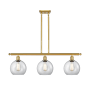 Innovations Lighting Athens 3 Light 36" Wide Linear Pendant Satin Gold / Clear