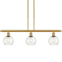 Innovations Lighting Athens 3 Light 36" Wide Linear Pendant with Shade Satin Gold / Seedy