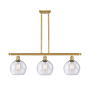 Innovations Lighting Athens 3 Light 36" Wide Linear Pendant Satin Gold / Seedy