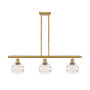 Innovations Lighting Rochester 3 Light 36" Wide Linear Pendant Satin Gold / Clear