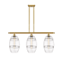 Innovations Lighting Vaz 3 Light 36" Wide Linear Pendant Satin Gold / Clear