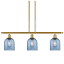 Innovations Lighting Bella 3 Light 36" Wide Linear Pendant Satin Gold / Princess Blue