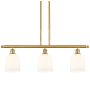 Innovations Lighting Bella 3 Light 36" Wide Linear Pendant Satin Gold / Gloss White