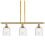 Innovations Lighting Bella 3 Light 36" Wide Linear Pendant Satin Gold / Seedy