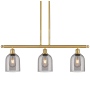 Innovations Lighting Bella 3 Light 36" Wide Linear Pendant Satin Gold / Light Smoke