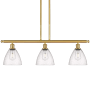 Innovations Lighting Bristol Glass 3 Light 36" Wide Linear Pendant with Shades Satin Gold / Seedy