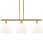 Innovations Lighting Bristol Glass 3 Light 36" Wide Linear Pendant Satin Gold / Matte White