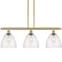 Innovations Lighting Bristol Glass 3 Light 36" Wide Linear Pendant Satin Gold / Seedy