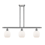Innovations Lighting Belfast 3 Light 36" Wide Linear Chandelier Brushed Satin Nickel / Matte White