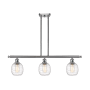 Innovations Lighting Belfast 3 Light 36" Wide Linear Pendant Brushed Satin Nickel / Deco Swirl