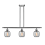 Innovations Lighting Belfast 3 Light 36" Wide Linear Chandelier Brushed Satin Nickel / Clear Seedy