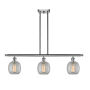 Innovations Lighting Belfast 3 Light 36" Wide Linear Chandelier Brushed Satin Nickel / Clear Crackle