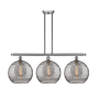 Innovations Lighting Athens Deco Swirl 3 Light 39" Wide Linear Chandelier Brushed Satin Nickel