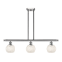 Innovations Lighting White Mouchette 3 Light 36" Wide Pendant Brushed Satin Nickel / White Mouchette