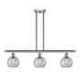 Innovations Lighting Athens 3 Light 36" Wide Linear Pendant Brushed Satin Nickel / Clear