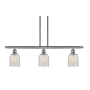 Innovations Lighting Caledonia 3 Light 36" Wide Linear Chandelier Brushed Satin Nickel / Mouchette