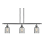 Innovations Lighting Caledonia 3 Light 36" Wide Linear Chandelier Brushed Satin Nickel / Charcoal