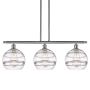 Innovations Lighting Rochester 3 Light 37" Wide Linear Pendant Brushed Satin Nickel / Clear