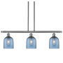 Innovations Lighting Bella 3 Light 36" Wide Linear Pendant Brushed Satin Nickel / Princess Blue