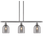 Innovations Lighting Bella 3 Light 36" Wide Linear Pendant Brushed Satin Nickel / Light Smoke