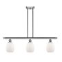 Innovations Lighting Eaton 3 Light 36" Wide Linear Chandelier Brushed Satin Nickel / Matte White