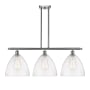 Innovations Lighting Bristol 3 Light 39" Wide Linear Pendant Brushed Satin Nickel / Seedy