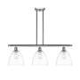 Innovations Lighting Bristol Glass 3 Light 36" Wide Linear Pendant Brushed Satin Nickel / Clear