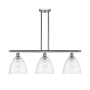 Innovations Lighting Bristol Glass 3 Light 36" Wide Linear Pendant Brushed Satin Nickel / Seedy