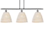 Innovations Lighting Bristol Natural 3 Light 36" Wide Linear Pendant Brushed Satin Nickel / Natural