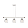 Innovations Lighting Belfast 3 Light 36" Wide Linear Pendant White and Polished Chrome / Deco Swirl