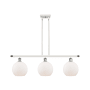 Innovations Lighting Athens 3 Light 36" Wide Linear Pendant White and Polished Chrome / Matte White