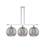 Innovations Lighting Athens Deco Swirl 3 Light 39" Wide Linear Chandelier White Polished Chrome