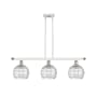 Innovations Lighting Athens 3 Light 36" Wide Linear Pendant Clear Deco Swirl / White and Polished Chrome