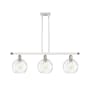Innovations Lighting Athens 3 Light 36" Wide Linear Pendant White and Polished Chrome / Clear Water Glass