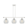 Innovations Lighting Athens 3 Light 36" Wide Linear Pendant White and Polished Chrome / Clear