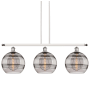 Innovations Lighting Rochester 3 Light 37" Wide Linear Pendant White Polished Chrome / Light Smoke
