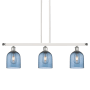 Innovations Lighting Bella 3 Light 36" Wide Linear Pendant White Polished Chrome / Princess Blue