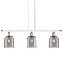 Innovations Lighting Bella 3 Light 36" Wide Linear Pendant White Polished Chrome / Light Smoke