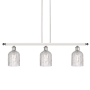 Innovations Lighting Bridal Veil 3 Light 36" Wide Linear Pendant White Polished Chrome / Clear